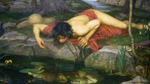 BK959N Detail of Echo and Narcissus by John William Waterhouse painted 1903